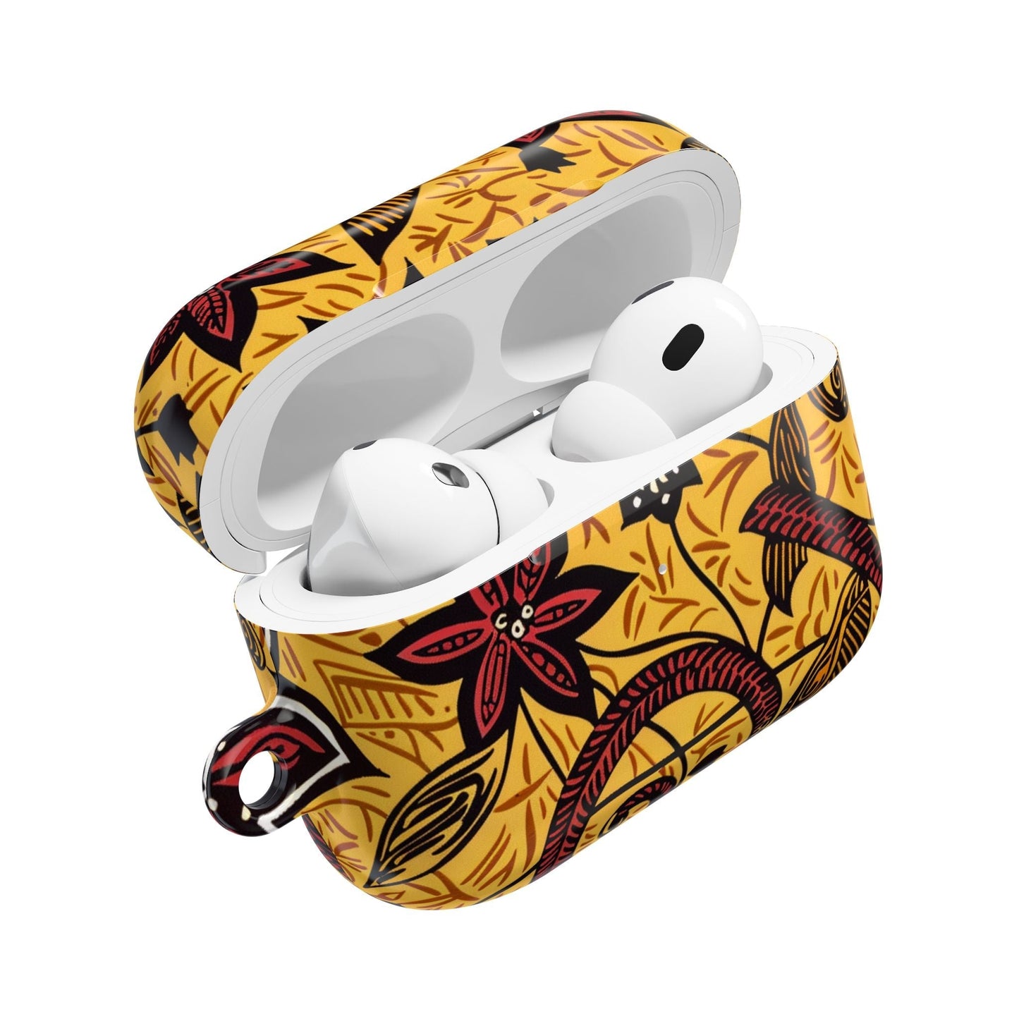 Floral Tribal AirPod Case — Yellow & Red Island Print Protective Cover - DIGITAL X