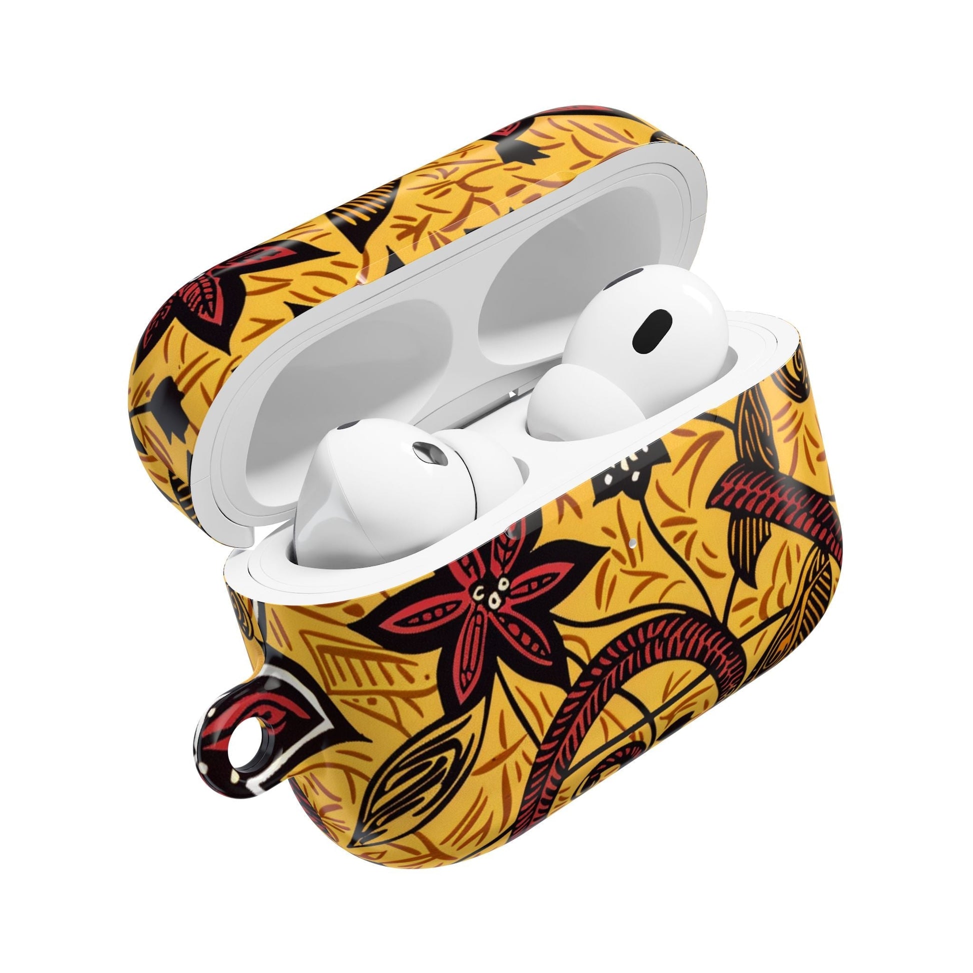 Floral Tribal AirPod Case — Yellow & Red Island Print Protective Cover - DIGITAL X