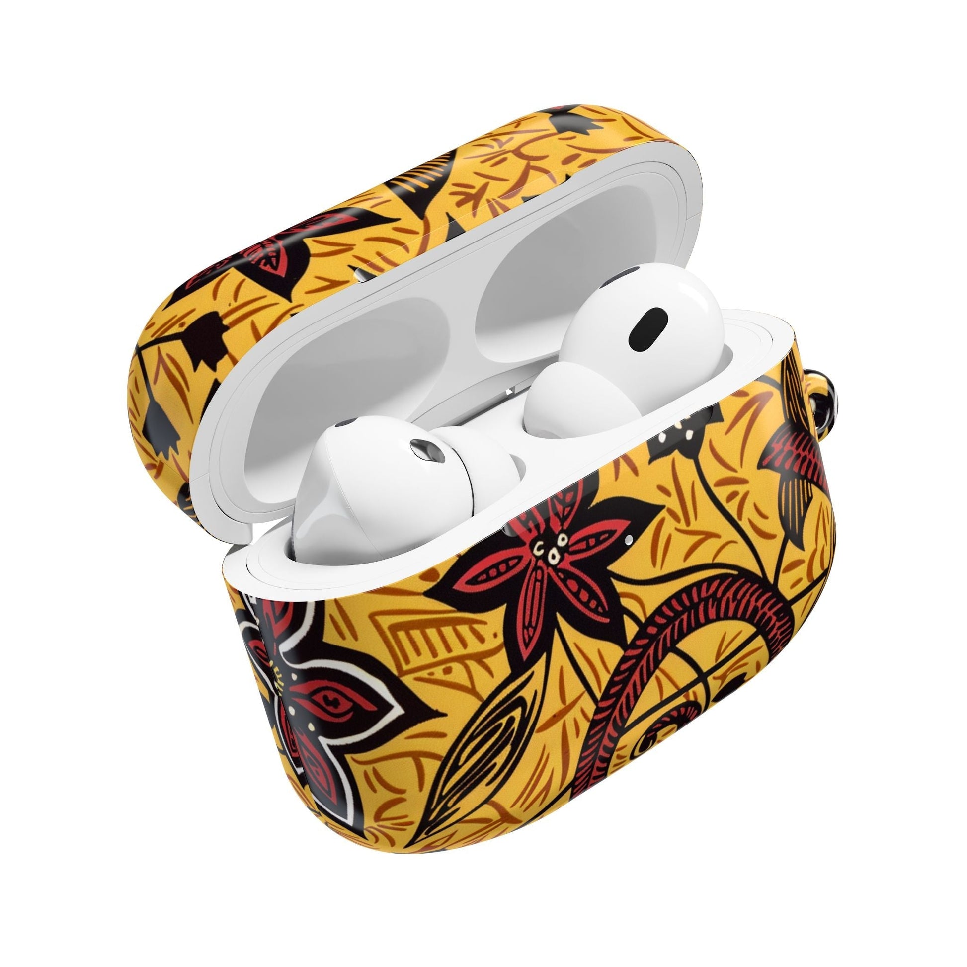 Floral Tribal AirPod Case — Yellow & Red Island Print Protective Cover - DIGITAL X