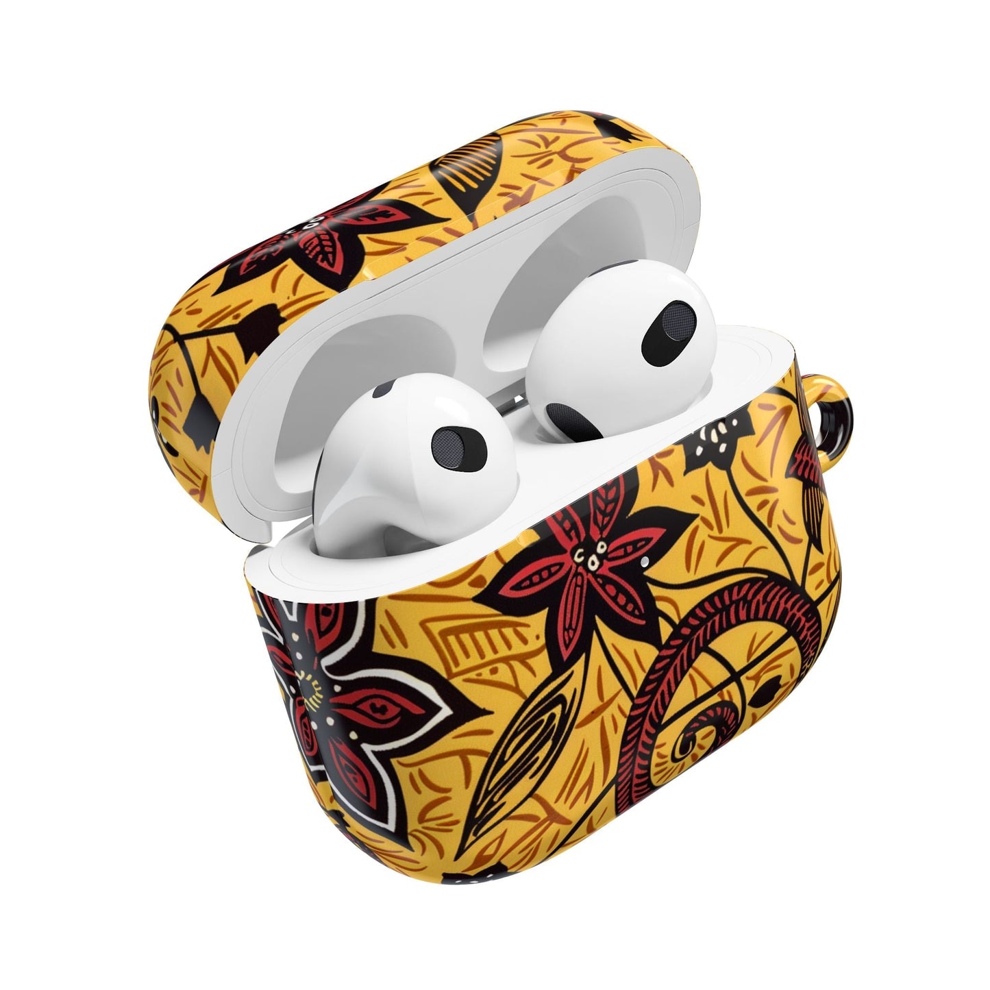 Floral Tribal AirPod Case — Yellow & Red Island Print Protective Cover - DIGITAL X