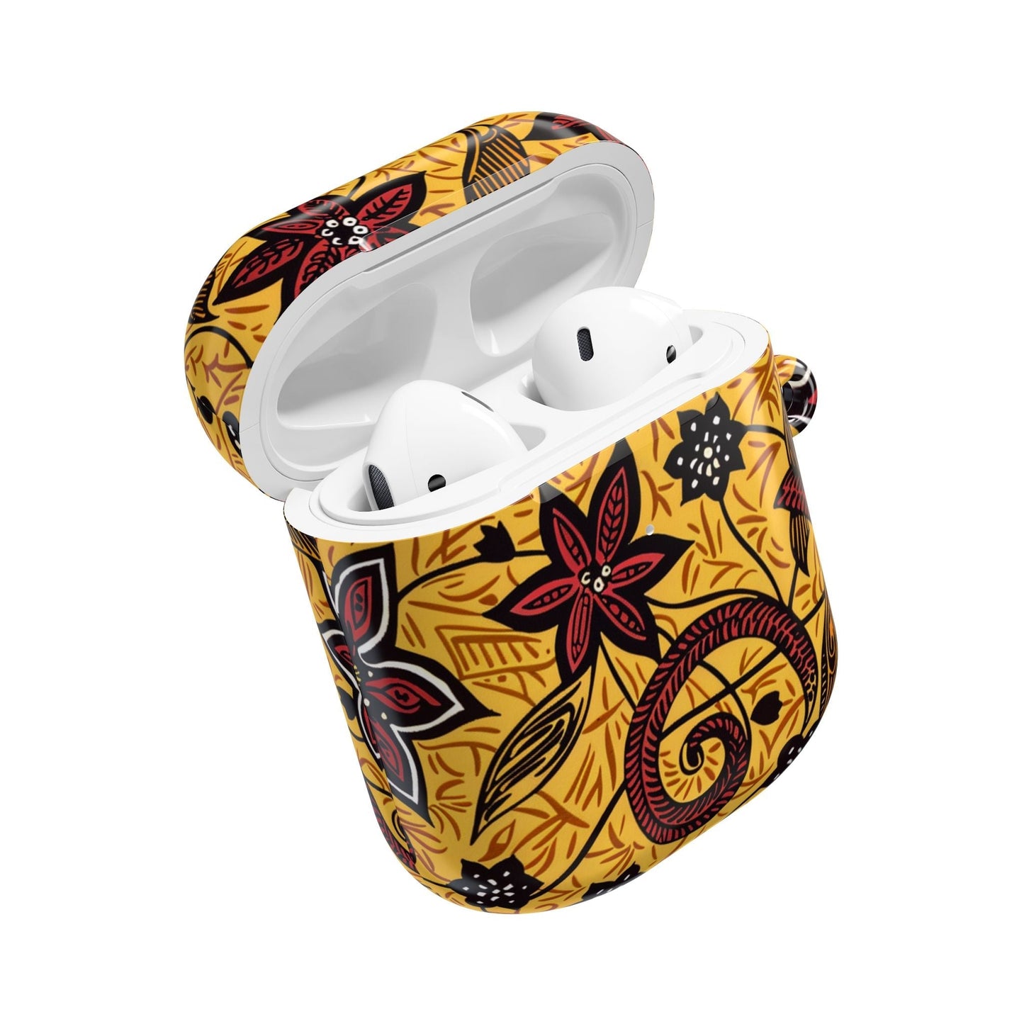 Floral Tribal AirPod Case — Yellow & Red Island Print Protective Cover - DIGITAL X