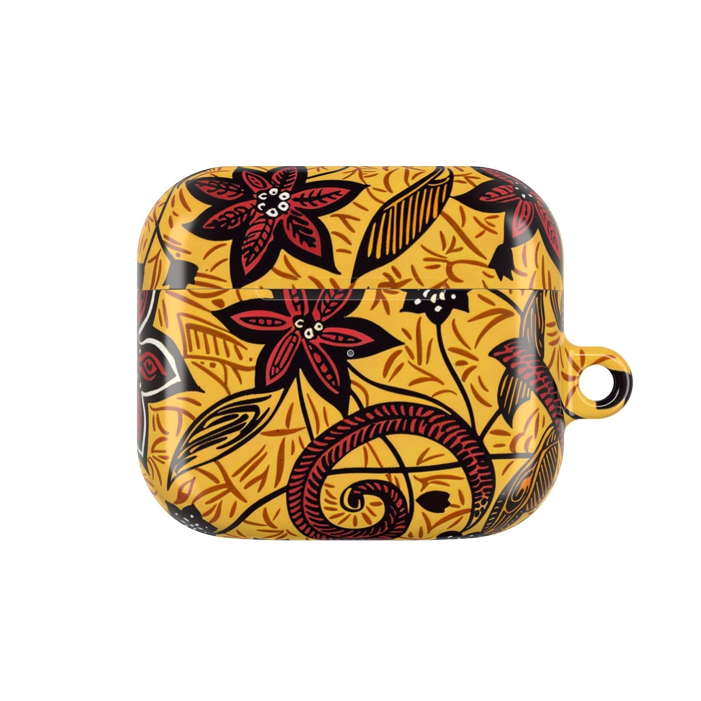 Floral Tribal AirPod Case — Yellow & Red Island Print Protective Cover - DIGITAL X