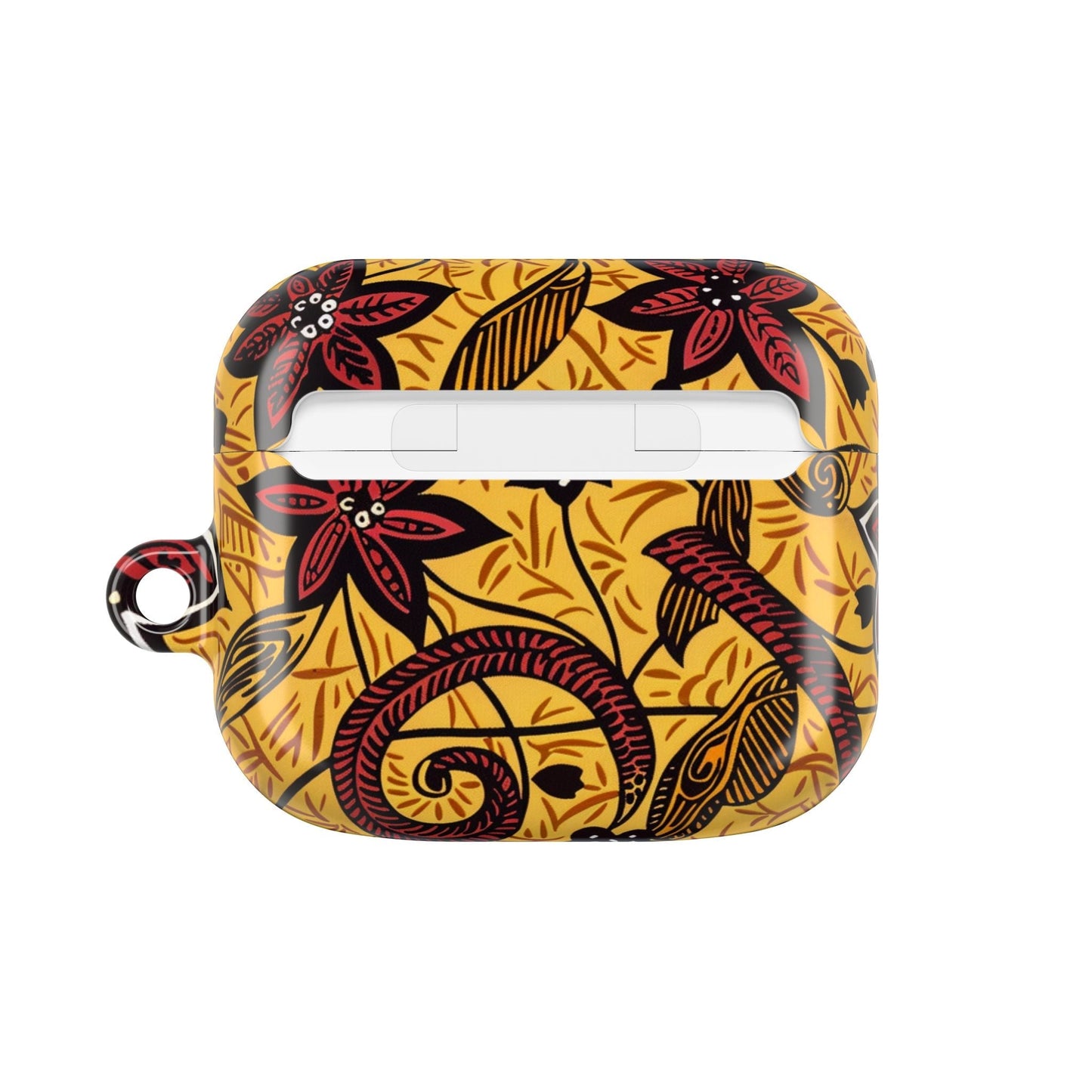 Floral Tribal AirPod Case — Yellow & Red Island Print Protective Cover - DIGITAL X