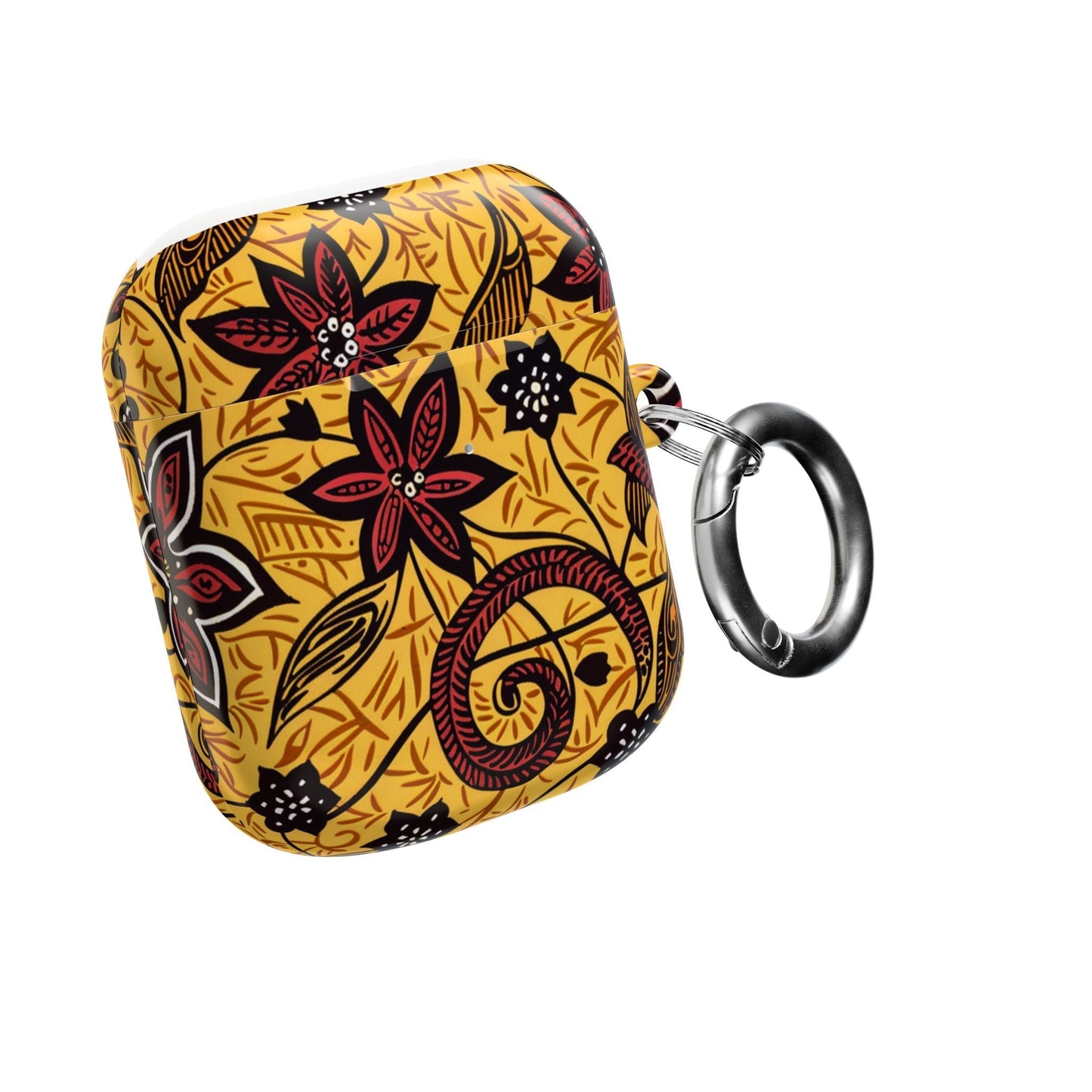 Floral Tribal AirPod Case — Yellow & Red Island Print Protective Cover - DIGITAL X