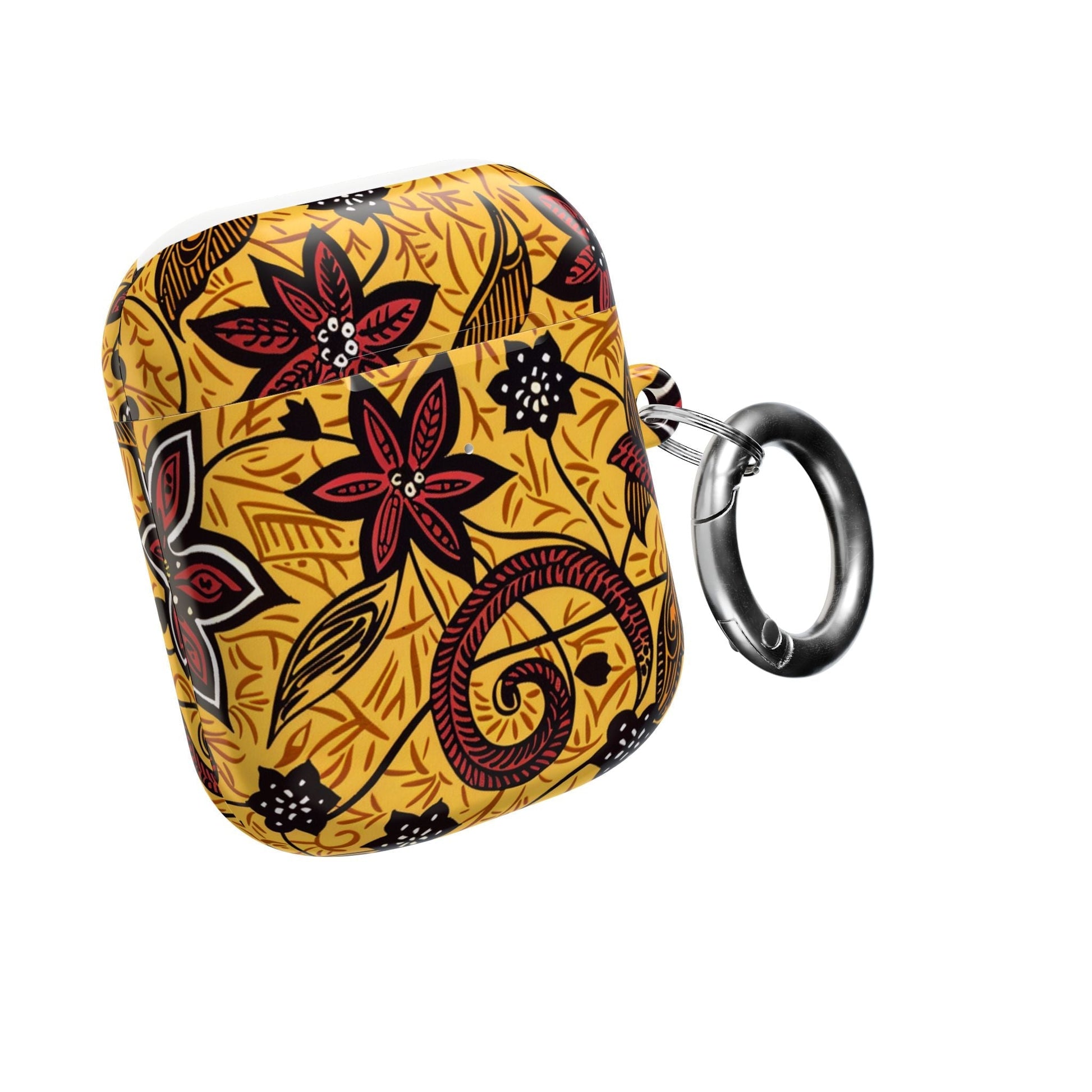 Floral Tribal AirPod Case — Yellow & Red Island Print Protective Cover - DIGITAL X