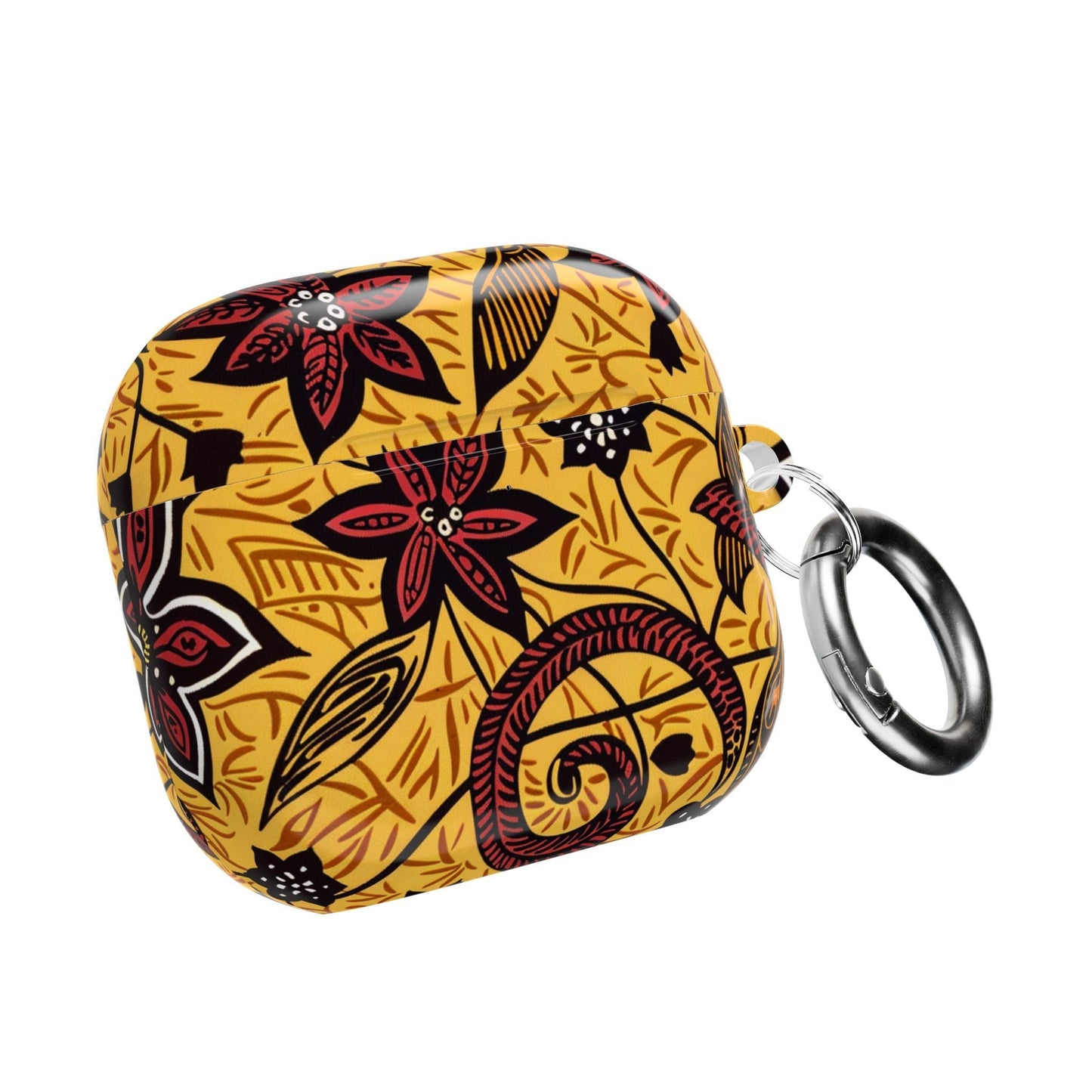 Floral Tribal AirPod Case — Yellow & Red Island Print Protective Cover - DIGITAL X