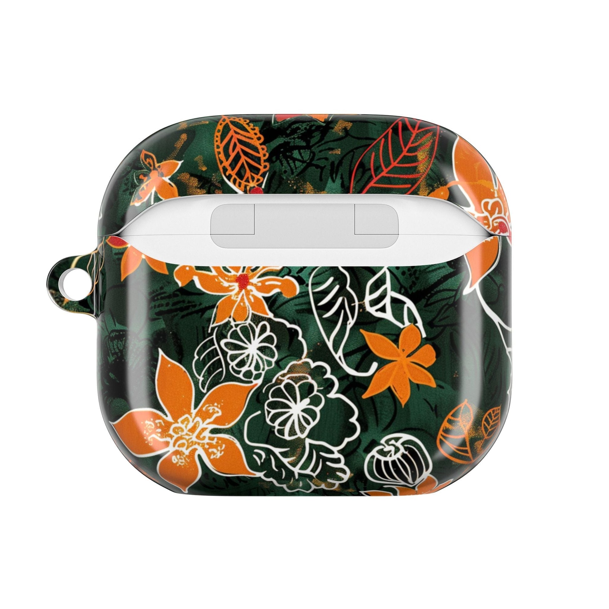 Floral Tropical AirPod Case — Green & Orange Botanical Protective Cover - DIGITAL X