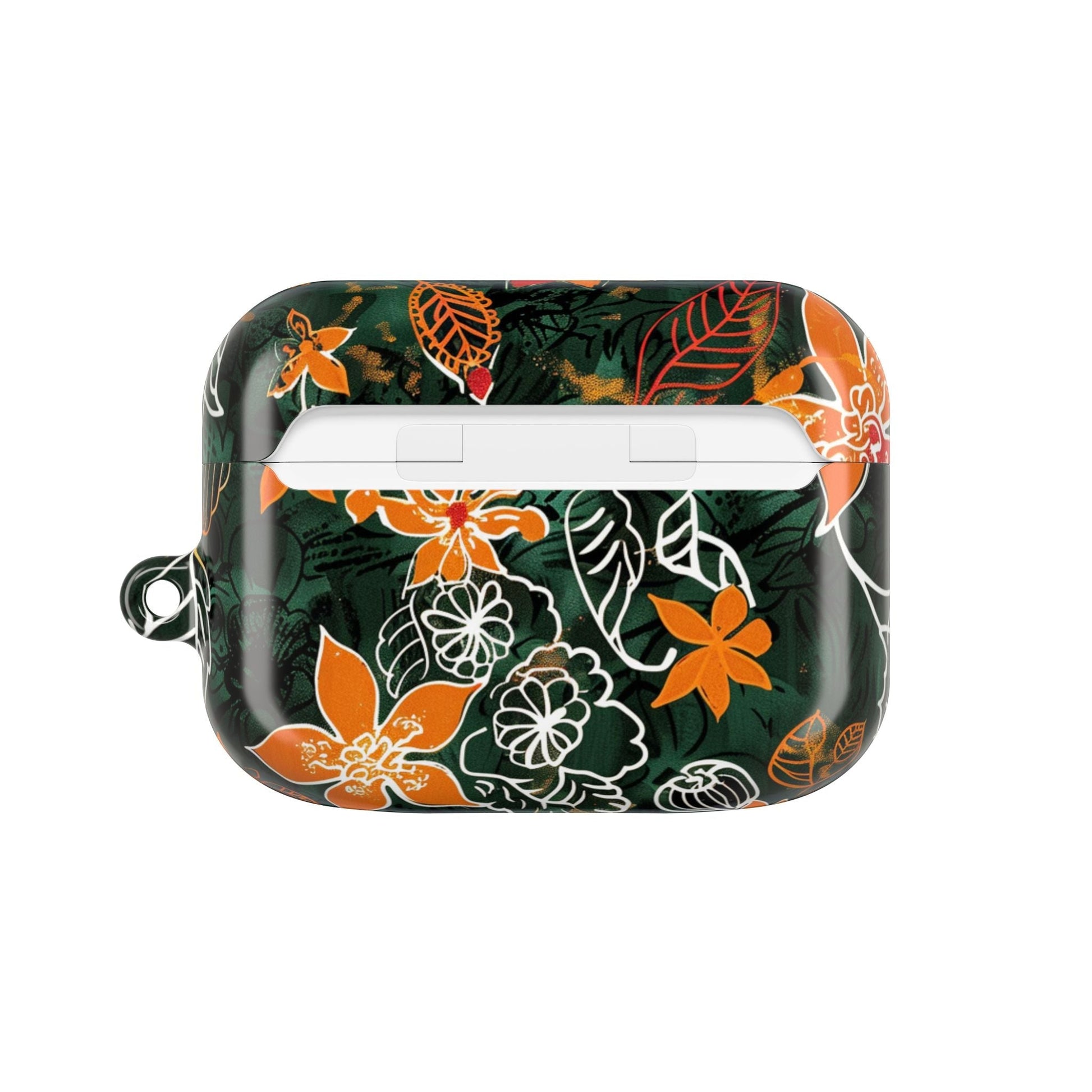 Floral Tropical AirPod Case — Green & Orange Botanical Protective Cover - DIGITAL X