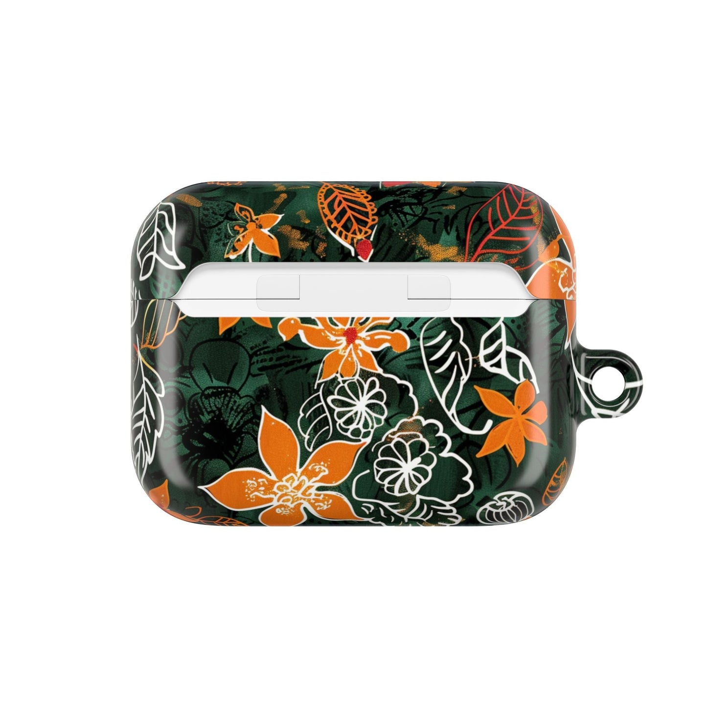 Floral Tropical AirPod Case — Green & Orange Botanical Protective Cover - DIGITAL X