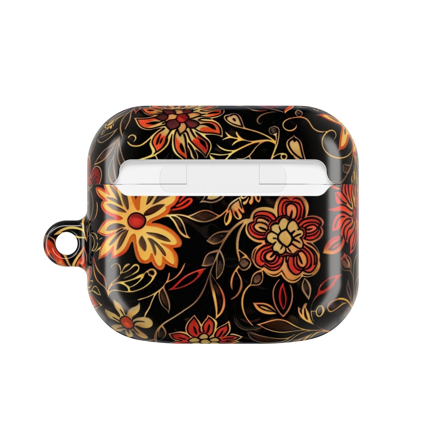 Floral Vine AirPod Case – Black & Autumn Orange Protective Cover - DIGITAL X