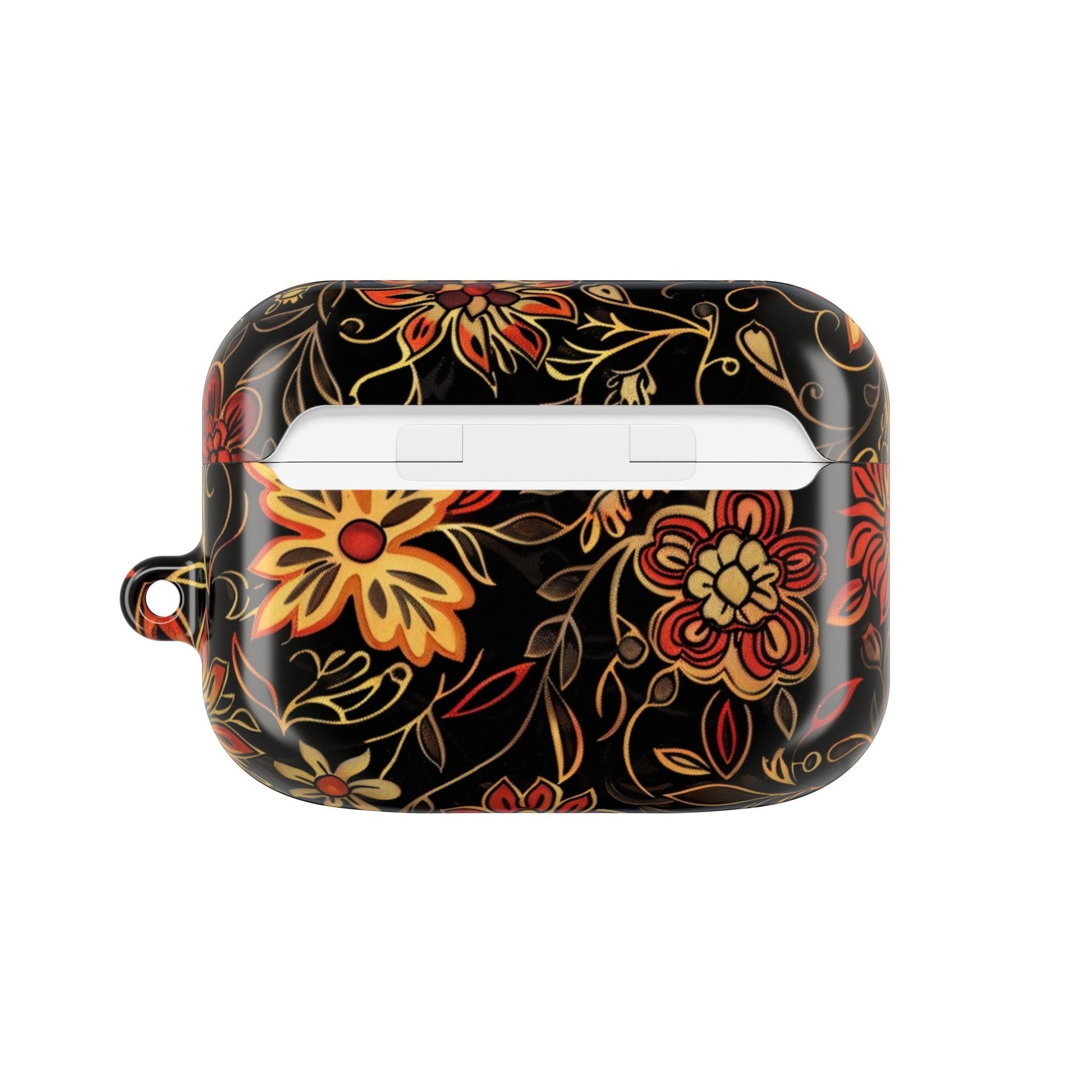 Floral Vine AirPod Case – Black & Autumn Orange Protective Cover - DIGITAL X