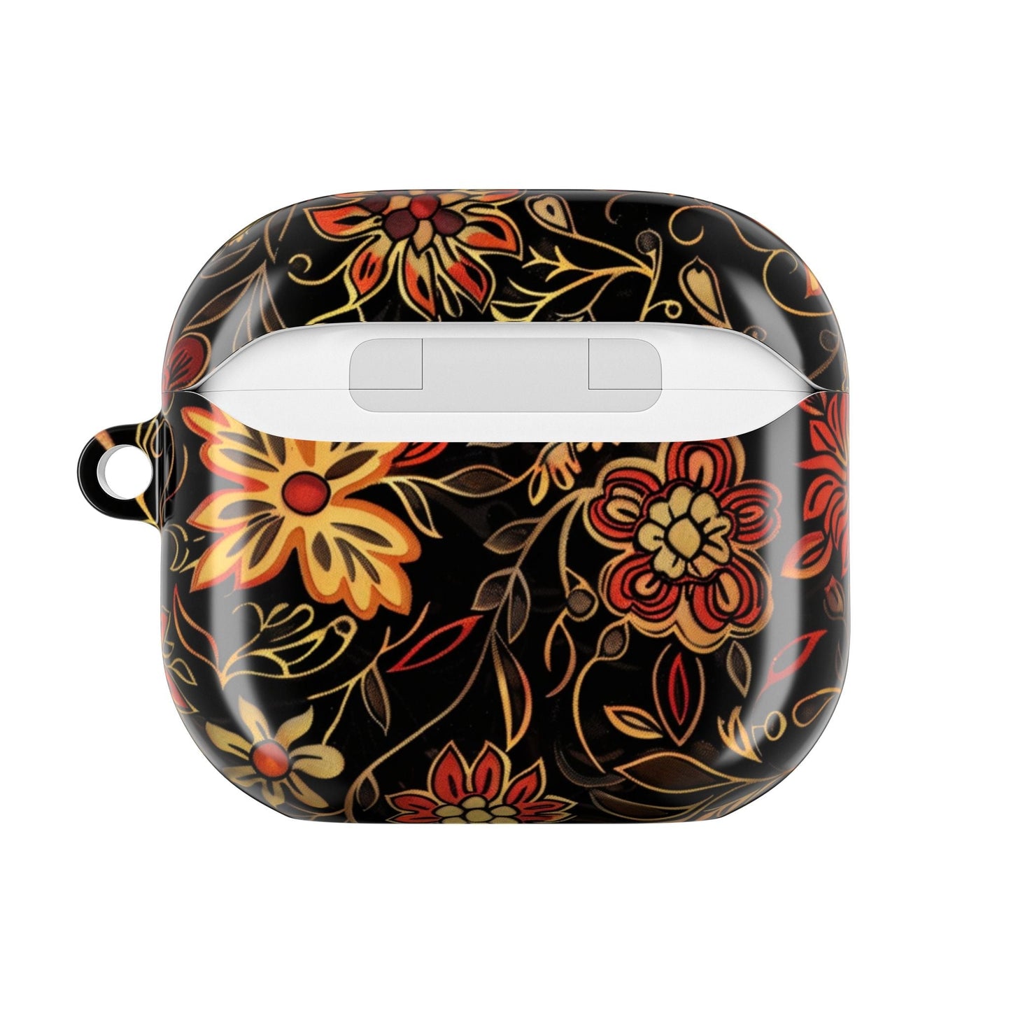 Floral Vine AirPod Case – Black & Autumn Orange Protective Cover - DIGITAL X