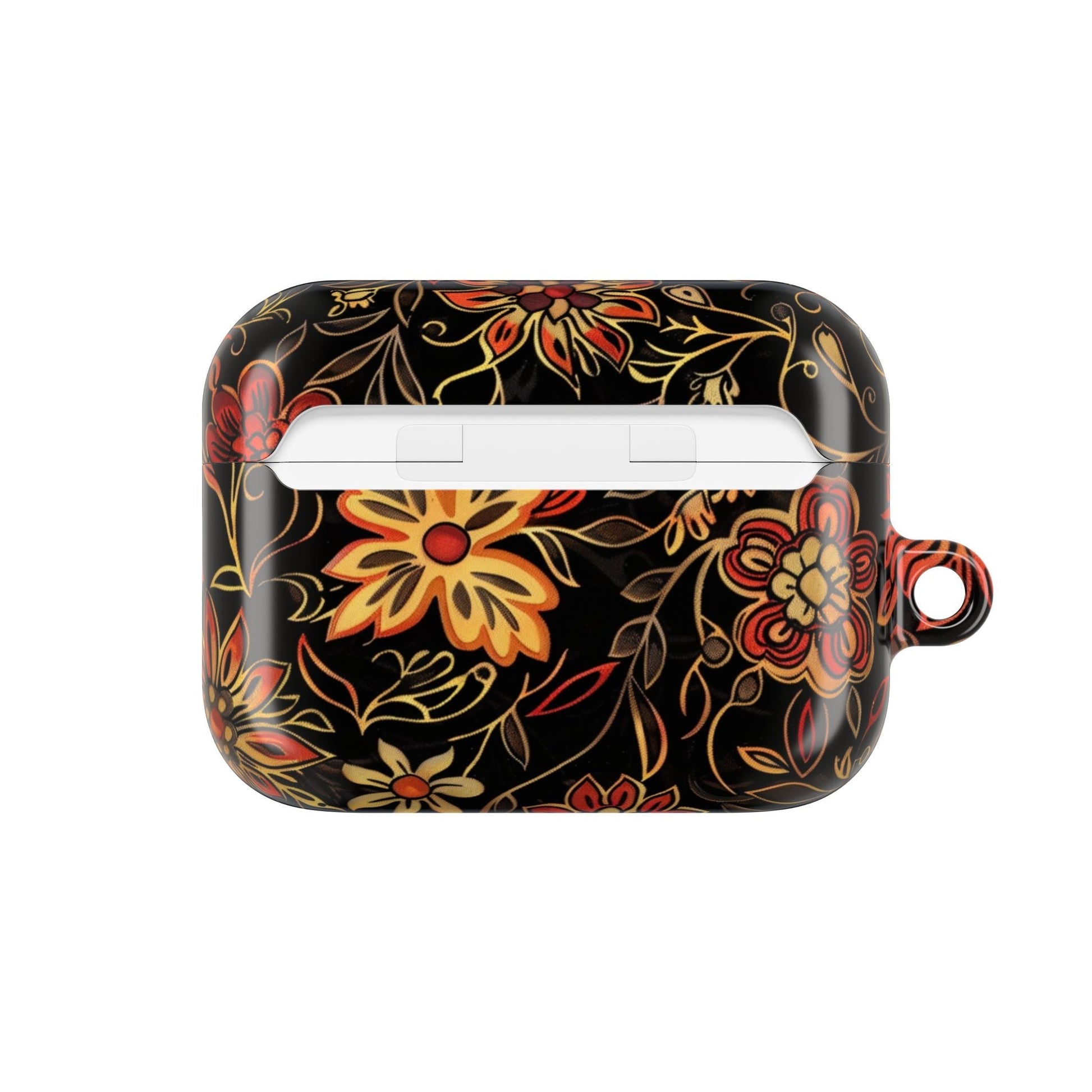 Floral Vine AirPod Case – Black & Autumn Orange Protective Cover - DIGITAL X