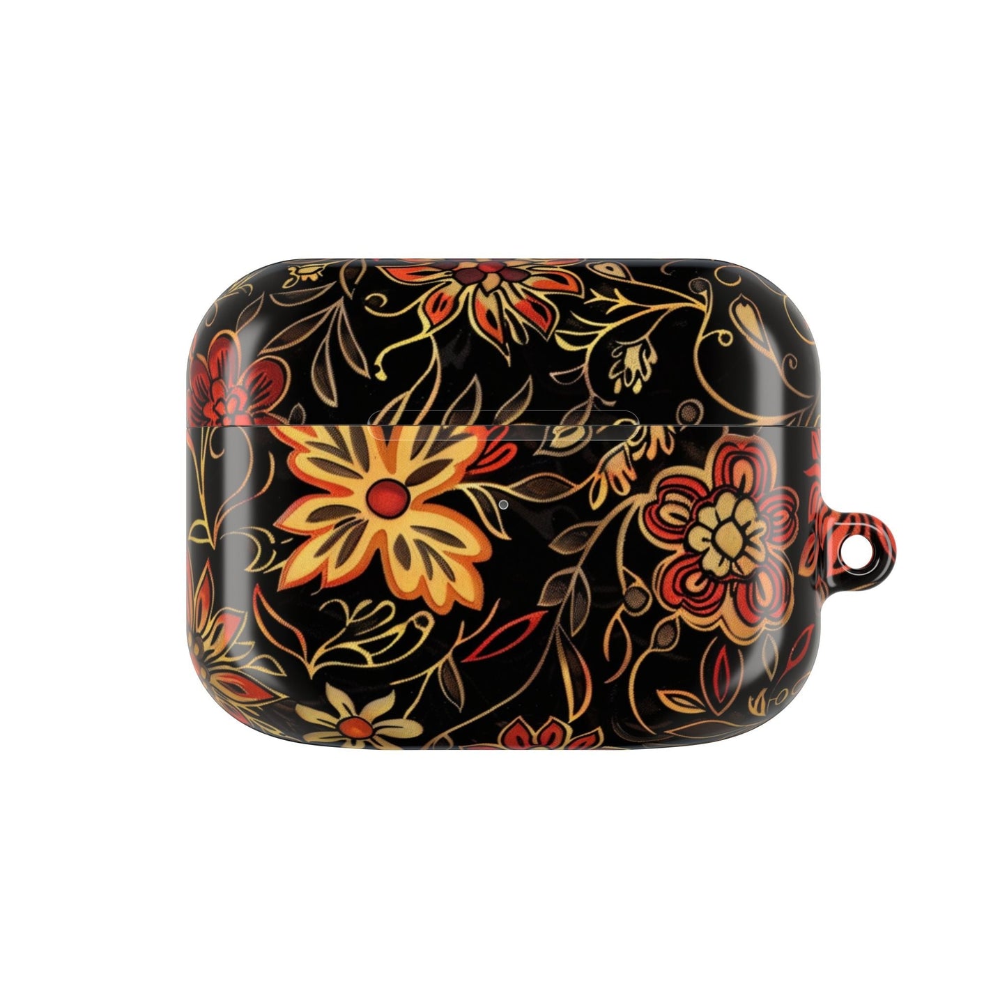 Floral Vine AirPod Case – Black & Autumn Orange Protective Cover - DIGITAL X