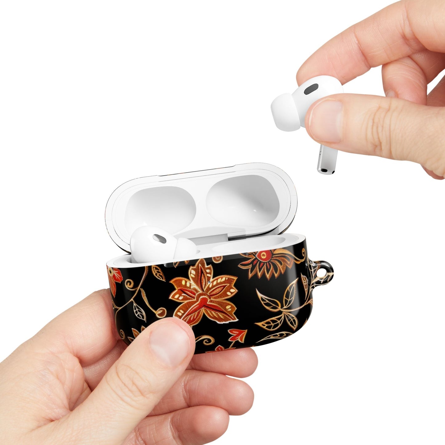 Floral Vine AirPod Case — Black & Gold Floral Protective Cover - DIGITAL X