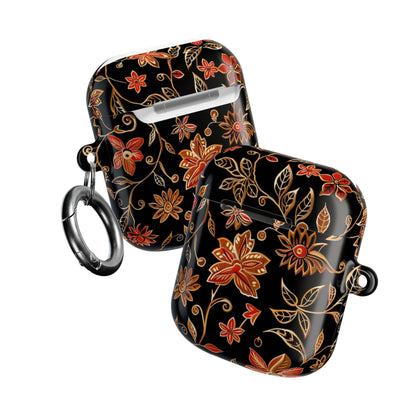 Floral Vine AirPod Case — Black & Gold Floral Protective Cover - DIGITAL X