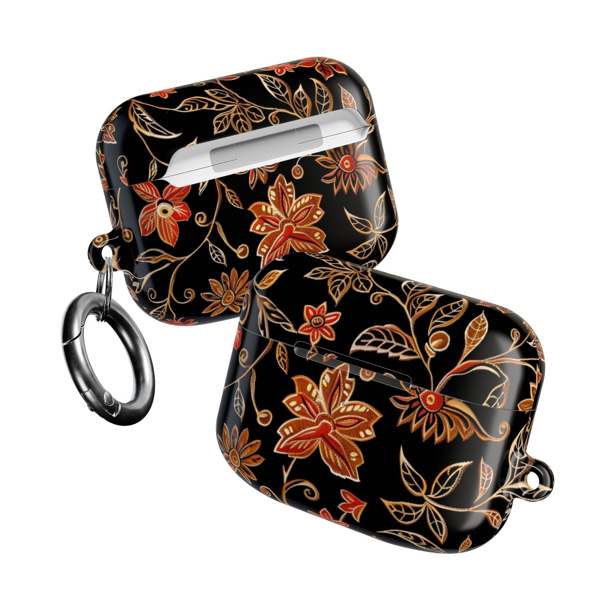 Floral Vine AirPod Case — Black & Gold Floral Protective Cover - DIGITAL X