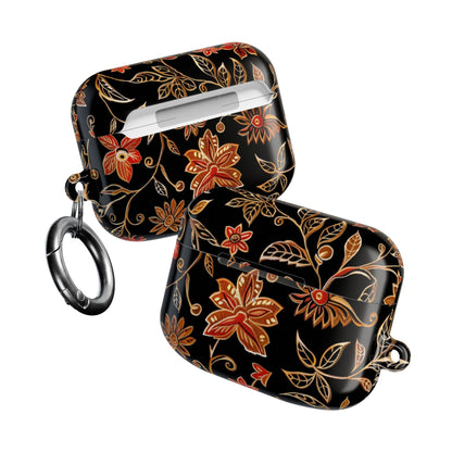 Floral Vine AirPod Case — Black & Gold Floral Protective Cover - DIGITAL X