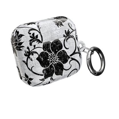 Floral Vine AirPod Case — Black & White Vintage Flower Design - DIGITAL X