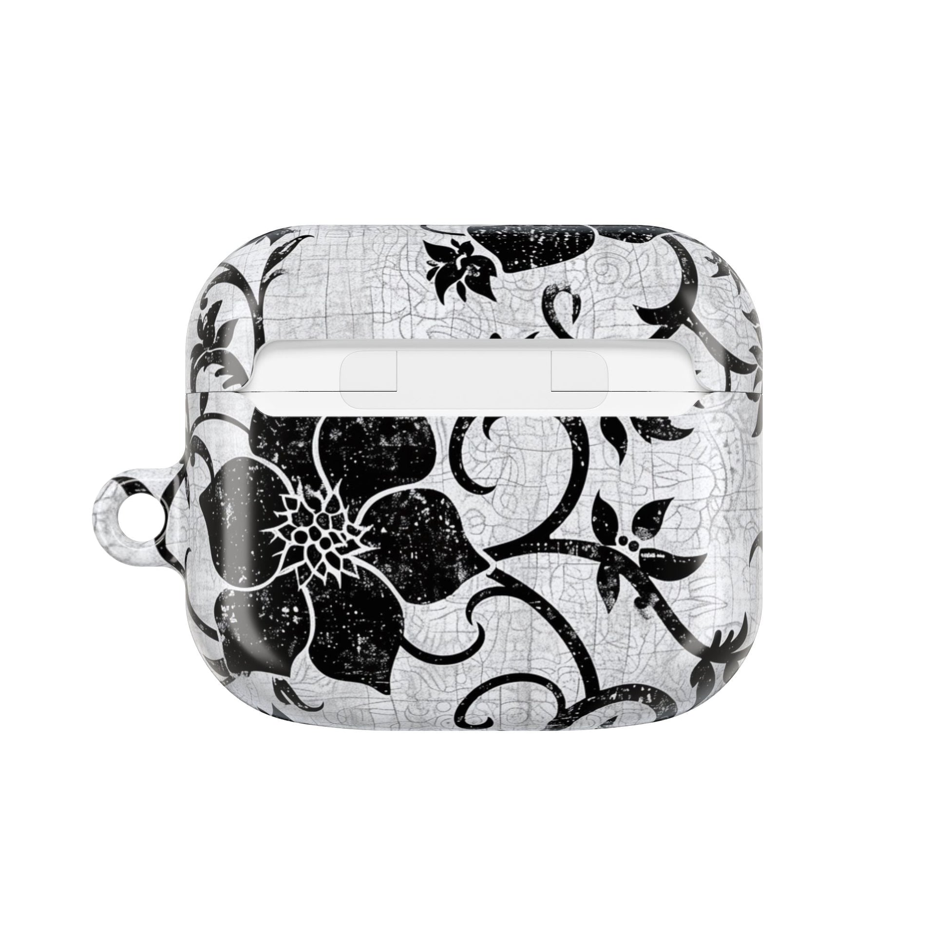 Floral Vine AirPod Case — Black & White Vintage Flower Design - DIGITAL X