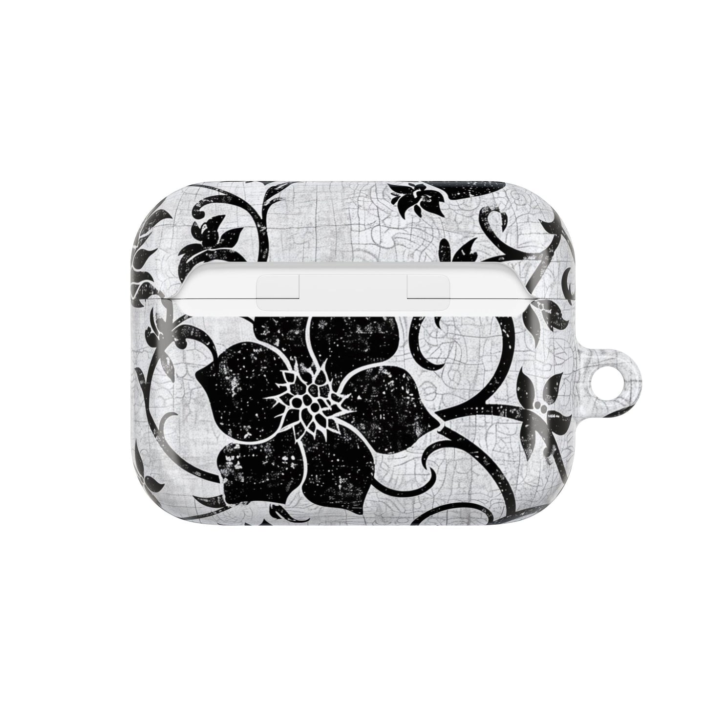Floral Vine AirPod Case — Black & White Vintage Flower Design - DIGITAL X