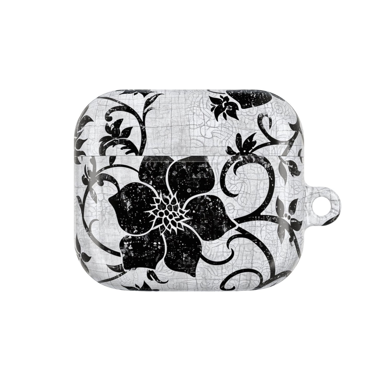 Floral Vine AirPod Case — Black & White Vintage Flower Design - DIGITAL X
