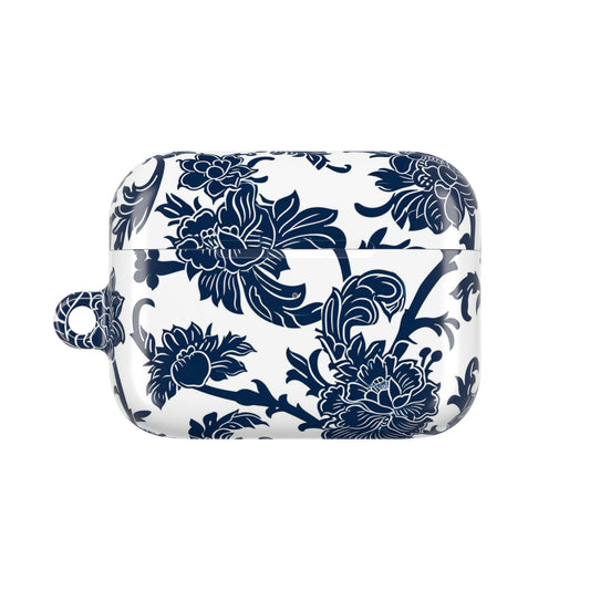 Floral Vine AirPod Case — Blue Botanical Protective Cover - DIGITAL X