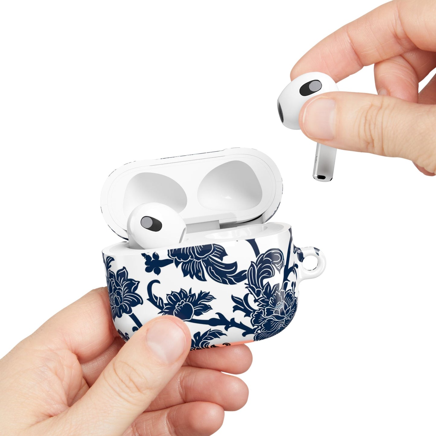 Floral Vine AirPod Case — Blue Botanical Protective Cover - DIGITAL X