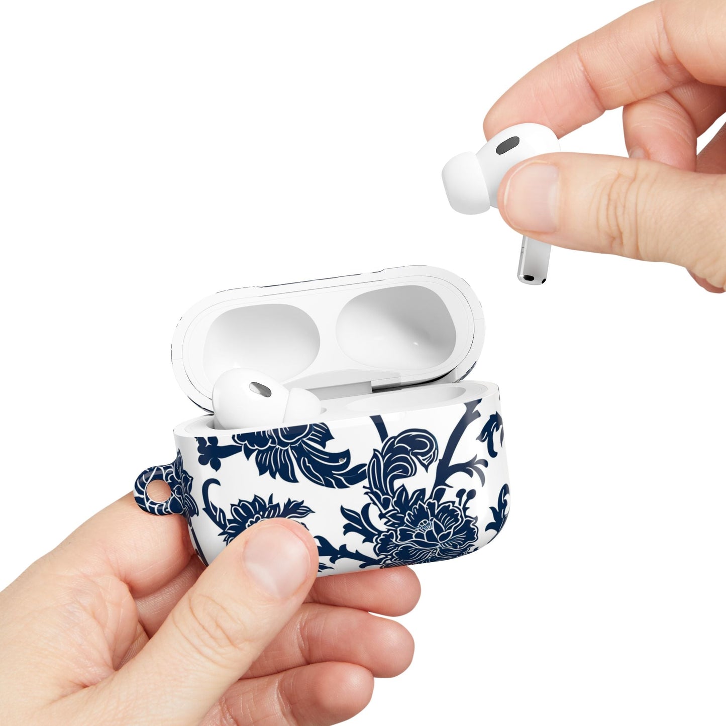 Floral Vine AirPod Case — Blue Botanical Protective Cover - DIGITAL X