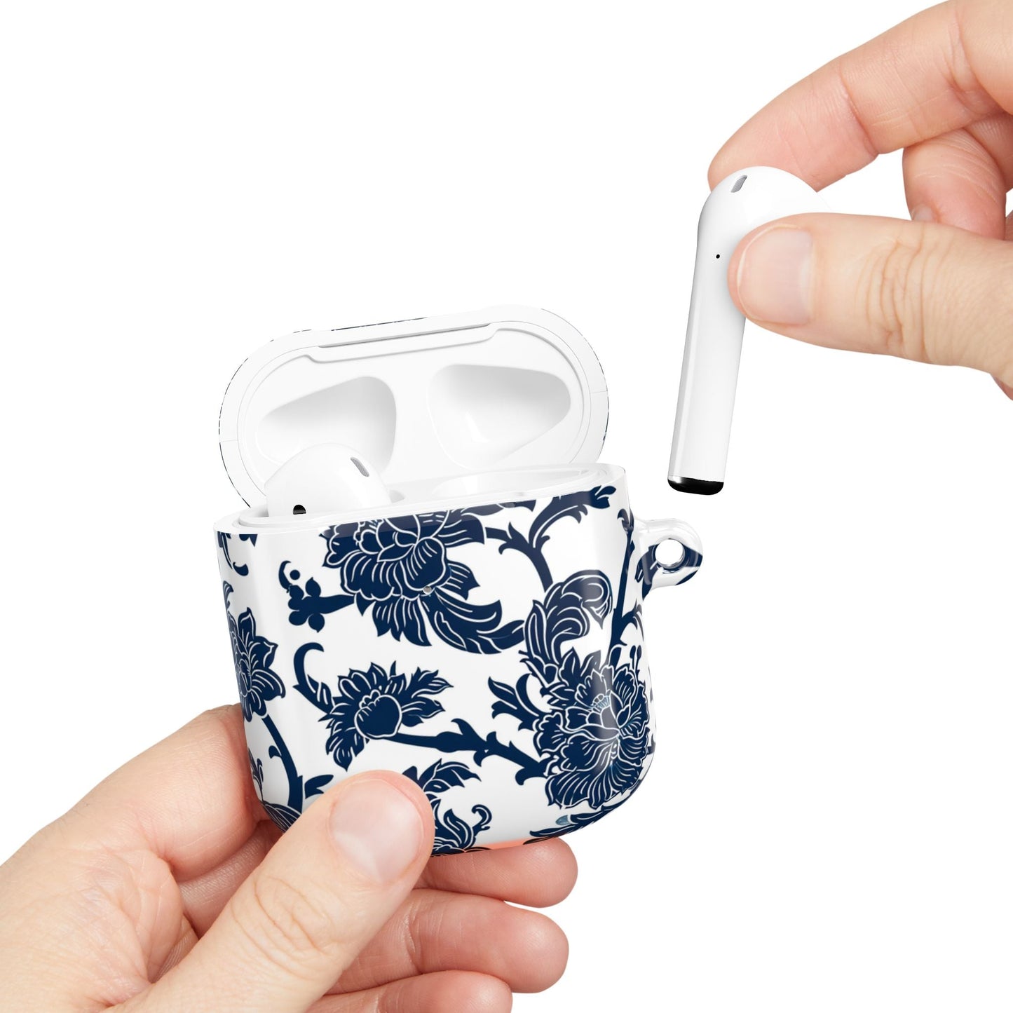 Floral Vine AirPod Case — Blue Botanical Protective Cover - DIGITAL X