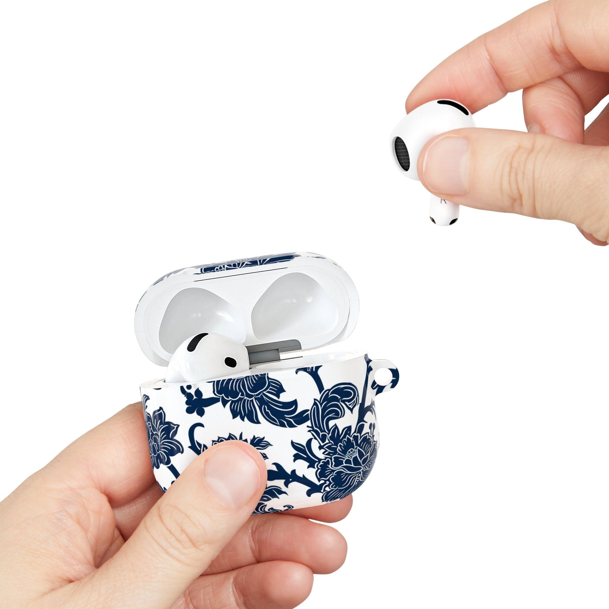 Floral Vine AirPod Case — Blue Botanical Protective Cover - DIGITAL X