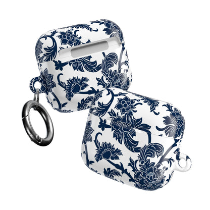 Floral Vine AirPod Case — Blue Botanical Protective Cover - DIGITAL X