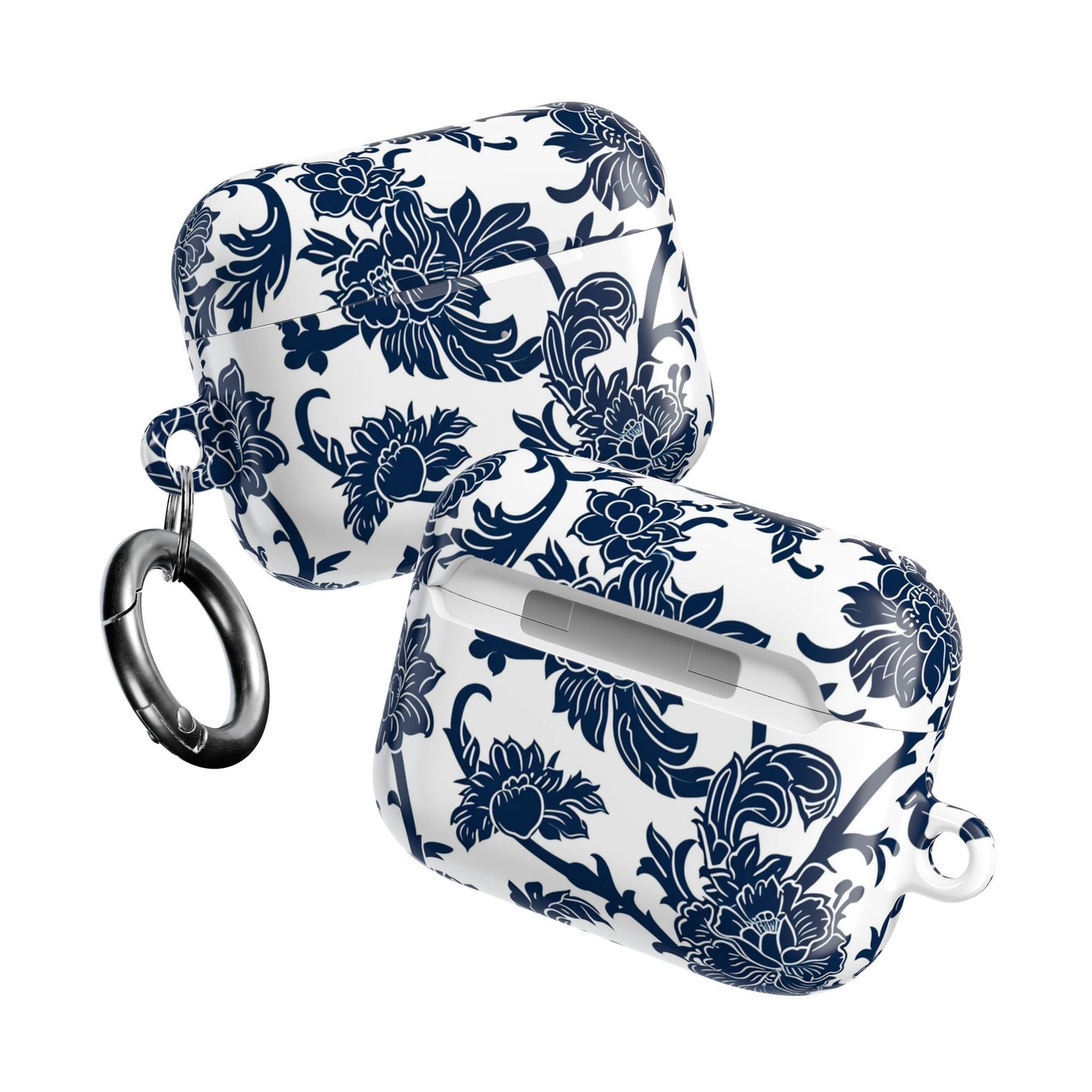 Floral Vine AirPod Case — Blue Botanical Protective Cover - DIGITAL X