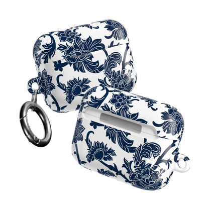 Floral Vine AirPod Case — Blue Botanical Protective Cover - DIGITAL X