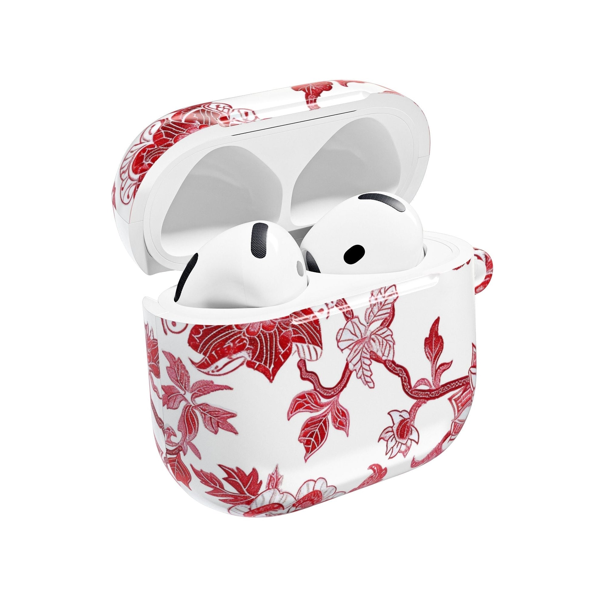 Floral Vine AirPod Case — Red Botanical Protective AirPods Cover - DIGITAL X