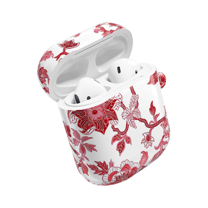 Floral Vine AirPod Case — Red Botanical Protective AirPods Cover - DIGITAL X
