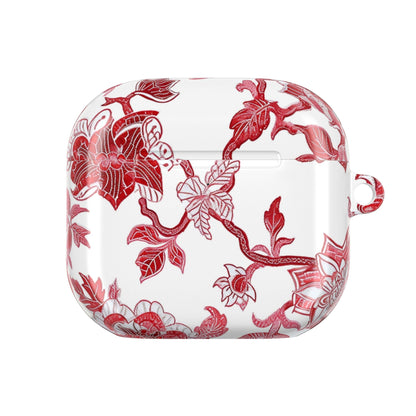 Floral Vine AirPod Case — Red Botanical Protective AirPods Cover - DIGITAL X