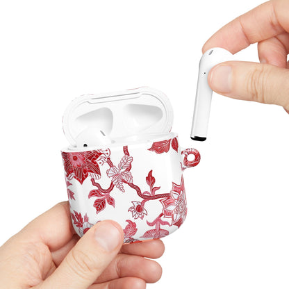 Floral Vine AirPod Case — Red Botanical Protective AirPods Cover - DIGITAL X