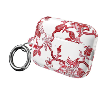 Floral Vine AirPod Case — Red Botanical Protective AirPods Cover - DIGITAL X