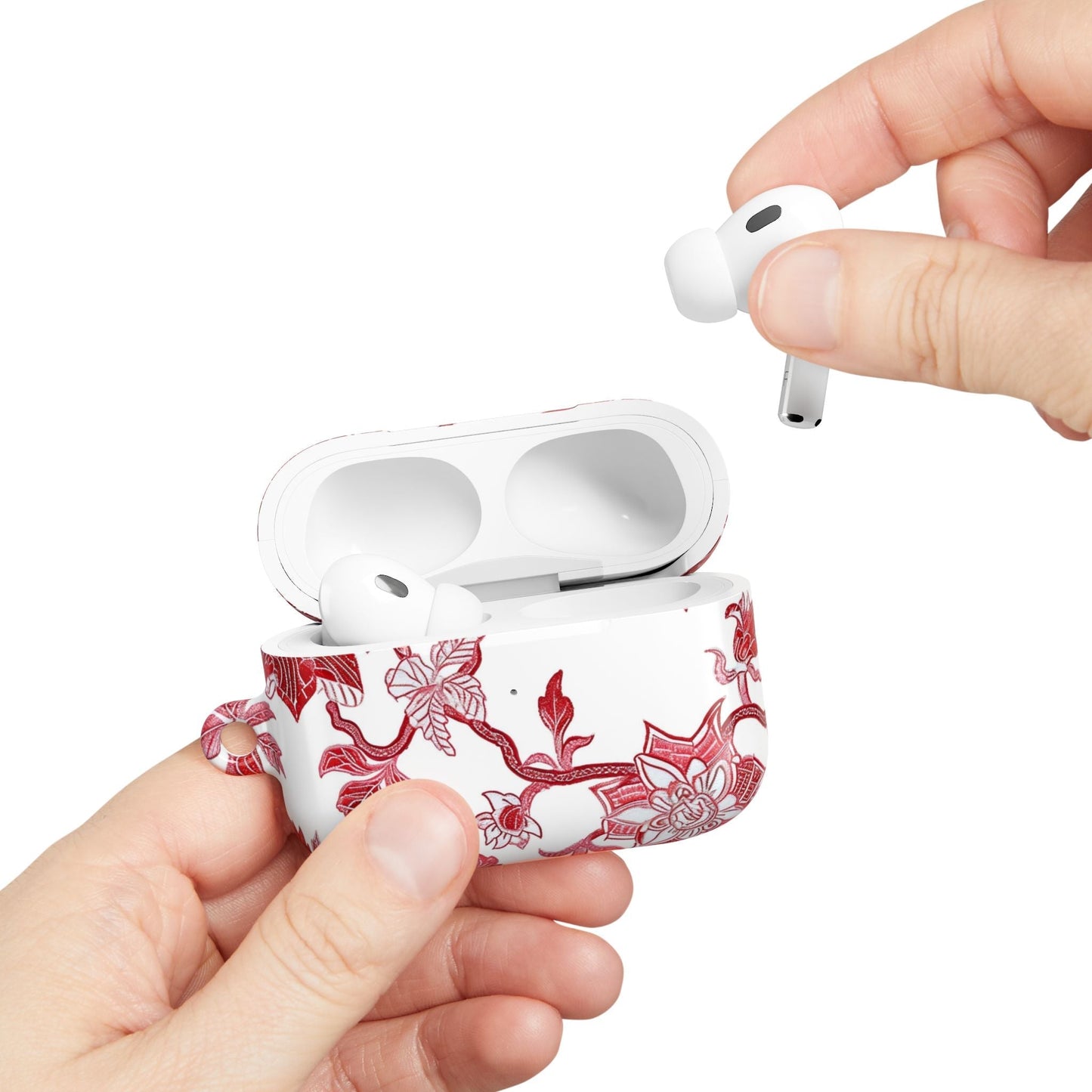 Floral Vine AirPod Case — Red Botanical Protective AirPods Cover - DIGITAL X