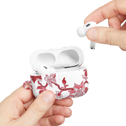 Floral Vine AirPod Case — Red Botanical Protective AirPods Cover - DIGITAL X
