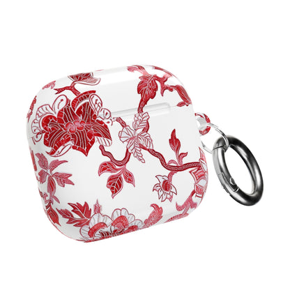 Floral Vine AirPod Case — Red Botanical Protective AirPods Cover - DIGITAL X