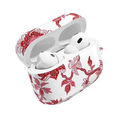 Floral Vine AirPod Case — Red Botanical Protective AirPods Cover - DIGITAL X