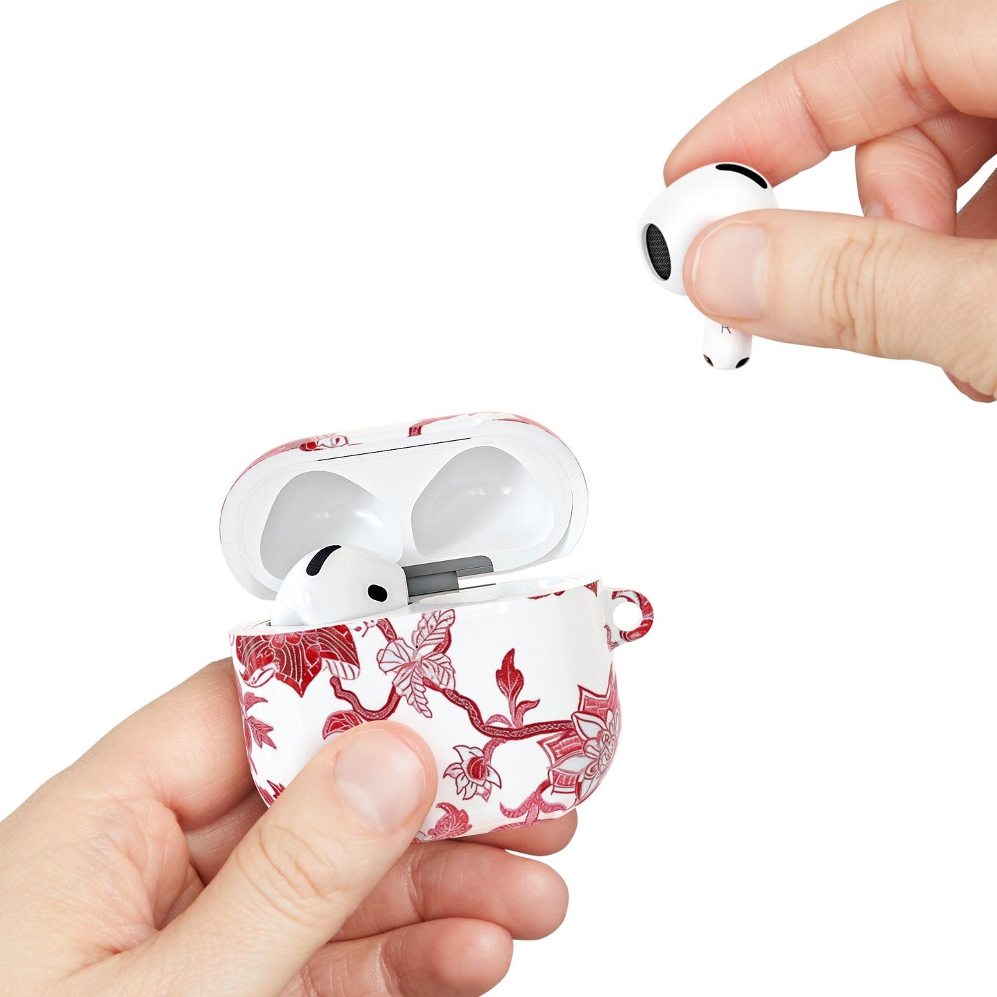 Floral Vine AirPod Case — Red Botanical Protective AirPods Cover - DIGITAL X