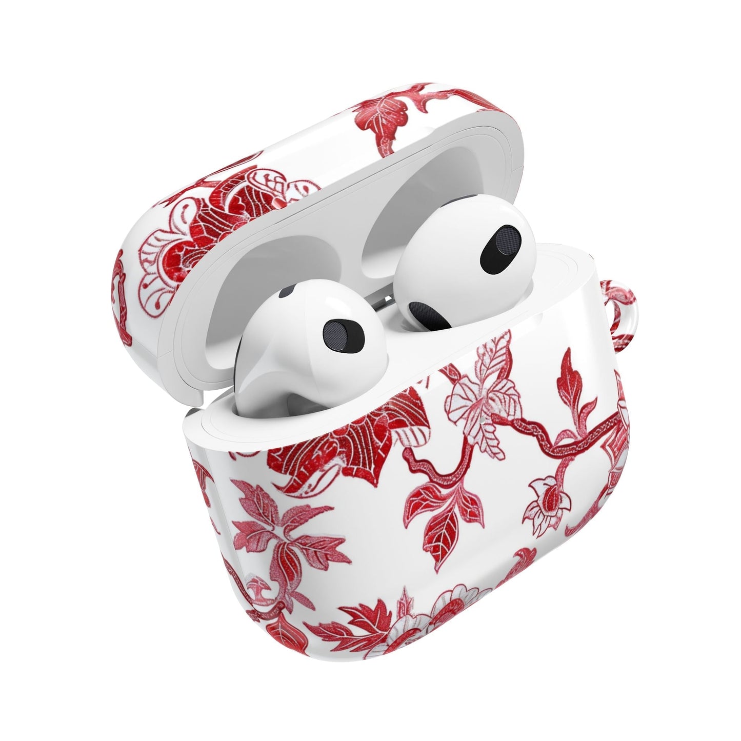 Floral Vine AirPod Case — Red Botanical Protective AirPods Cover - DIGITAL X