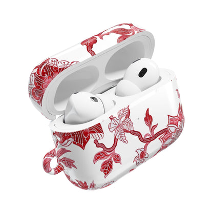 Floral Vine AirPod Case — Red Botanical Protective AirPods Cover - DIGITAL X