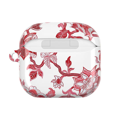 Floral Vine AirPod Case — Red Botanical Protective AirPods Cover - DIGITAL X