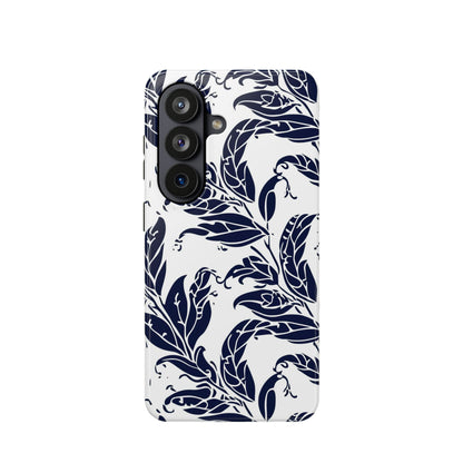 Floral Vine Magnetic Impact Phone Case — Navy Botanical Protective Cover - DIGITAL X