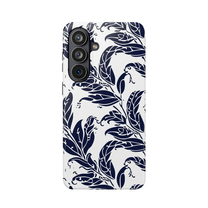 Floral Vine Magnetic Impact Phone Case — Navy Botanical Protective Cover - DIGITAL X