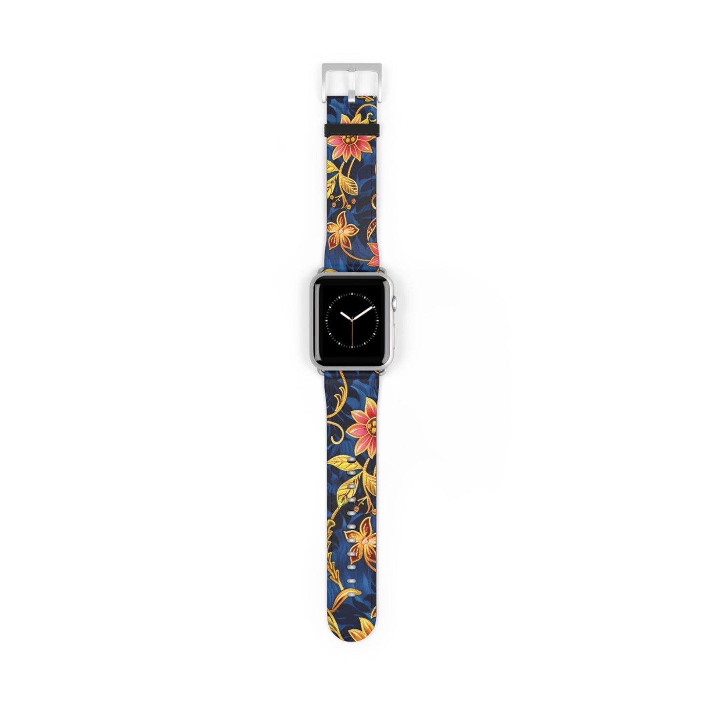 Floral Vine Watch Band – Navy Blue Vintage Floral Strap - DIGITAL X